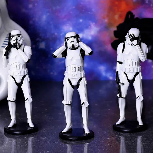 Miniatura 8 de Nemesis Now Figuras de ciencia ficción originales de Stormtrooper Three Wise, color blanco, 5.5 in