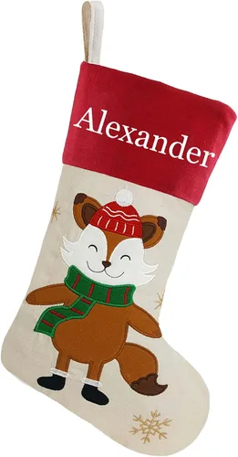 Miniatura 33 de Juego de 3, medias de Navidad personalizadas de 18 pulgadas con tecnología de bordado, diseños de Papá Noel, muñeco de nieve y renos para decoración