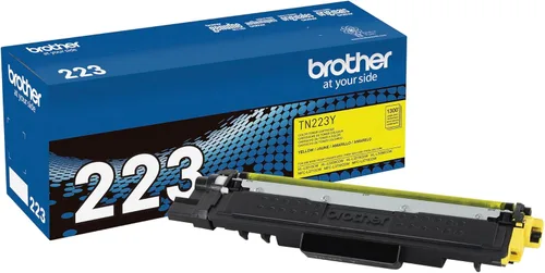 Brother TN223Y original, cartucho de tóner de rendimiento estándar, tóner amarillo de repuesto, rendimiento de páginas de hasta 1,300 páginas,