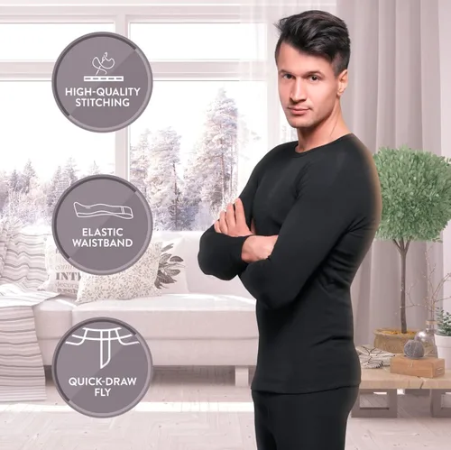 Miniatura 3 de Rocky Thermal Underwear for Men, Heavyweight & Midweight Long Johns Base Layer, Shirt and Pants Set, Fleece