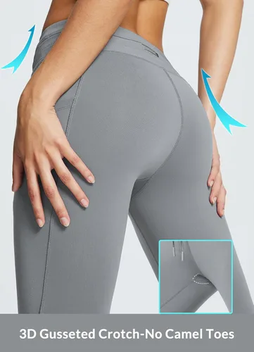 Miniatura 4 de BALEAF Leggings de cintura alta con forro polar para mujer, resistentes al agua, térmicos, cálidos, para invierno, esquí, senderismo, pantalones