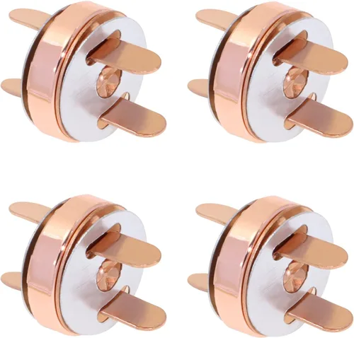 Miniatura 6 de Mini Skater Cierres de botón magnéticos de oro rosa de 0.551 in para proyectos de costura, pequeños bolsos de mano, bolsos de cuero y fabricación