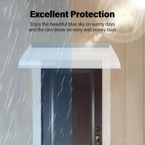 Miniatura 4 de Toldo Marquesina, Protección UV contra Lluvia y Nieve, Refugio contra la Lluvia, Cubierta Transparente Engrosada Libre de Mantenimiento, Lámina