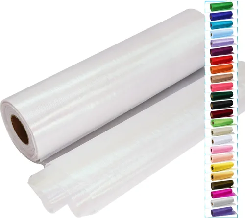 Miniatura 9 de Rollos de tela de tul negro con cristales y organza 12 pulgadas por 150 pies (45,72 m), tela transparente para manualidades, lazos de tutú