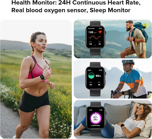Miniatura 5 de Relojes inteligentes para hombres y mujeres, hacer/responder llamadas, pantalla HD de 2.01 pulgadas con más de 260 caras de reloj, monitor