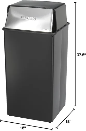 Miniatura 3 de Safco 9895 Reflections by Safco - Recipiente de basura Push Top, 36 galones, color negro