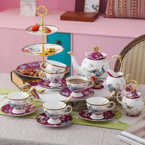 Miniatura 2 de ACMLIFE Juego de taza de té y platillo de porcelana de hueso – Juego de taza de café y platillo de té de porcelana de hueso, juego de taza de té