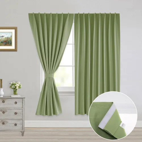 Miniatura 17 de Muamar Cortinas opacas sin taladro, paneles de cortina para ventana fáciles de instalar, juego de 2 paneles de cortinas portátiles para dormitorio