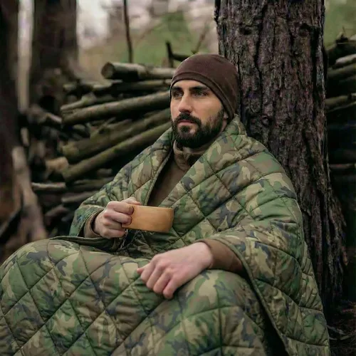 Miniatura 5 de LOOGU Manta Camuflaje Impermeable Aislante Forro de Poncho para Camping al Aire Libre, Senderismo, Caza, Supervivencia, Mochileros, Picnic Us