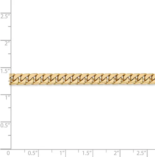Miniatura 4 de Collar de cadena cubana de oro amarillo de 14 quilates de 0.197in, con cierre seguro de mosquetón, Metal
