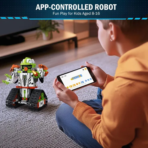 Miniatura 4 de Kit de construcción de robot STEM con control remoto para niños de 6 a 13 años, juguetes técnicos robóticos de codificación, regalos de cumpleaños