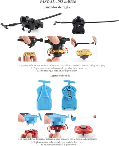 Miniatura 4 de Juego de trompos AIBREAY 12 trompos giratorios 3 lanzadores Juego de giroscopio de fusión metálica con caja de almacenamiento portátil Regalo