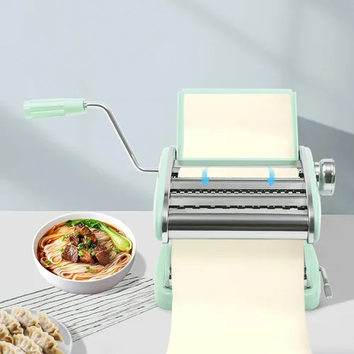 Miniatura 8 de Máquina para hacer pasta, hecho en casa, de acero inoxidable, con 6 ajustes de grosor ajustables, cortador de fideos resistente para espaguetis