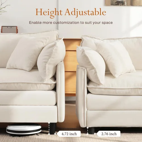 Miniatura 4 de Vesgantti 2 Piece Loveseat & 3 Seater Sofa Set, Modular Cloud Couch, Beige