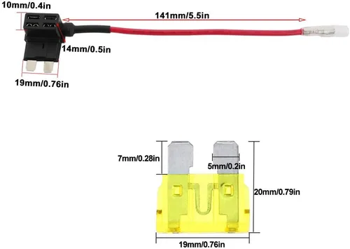 Miniatura 2 de FULARR - Juego de 3 fusibles ACU de alta calidad para agregar circuito, portafusibles de hoja trasera de cerdito con arnés de cables, fusibles