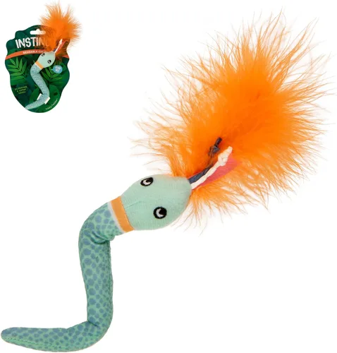 Miniatura 11 de SmartyKat Instincts HappyNip Fin Frenzy Fish Kicker Crinkle Juguete de Peluche para Gatos, Contiene Hierba Gatera y Silvervine - Naranja/Beige