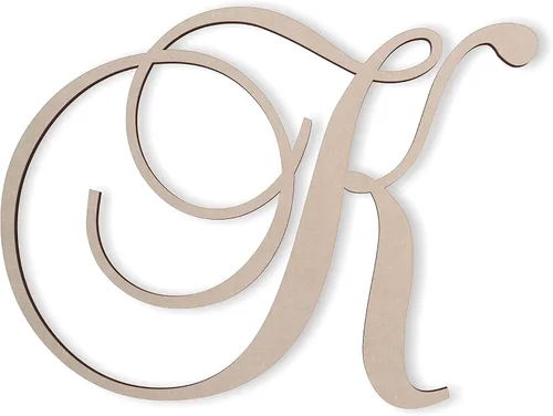 Miniatura 34 de Jess and Jessica Letra de madera A, 4 pulgadas de largo x 1/4 de pulgada de grosor, letras grandes de madera para decoración de pared, letras