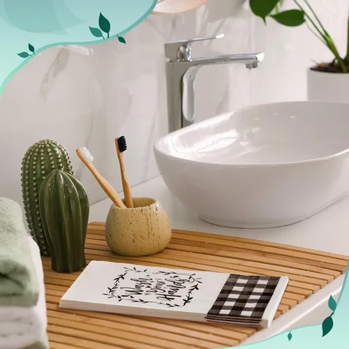 Miniatura 2 de 200 servilletas desechables para invitados, toallas de mano de papel para baño, toallas de papel en blanco y negro, decoración de casa de campo