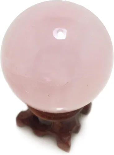 Miniatura 5 de Polar Jade Bola de cristal de cuarzo rosa - Esfera de cristal rosa de 1.6 pulgadas para meditación, Feng Shui, curación de chakras, adivinación