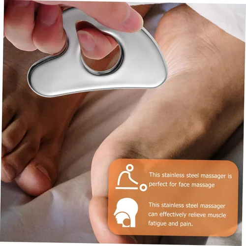 Miniatura 4 de Beavorty Tabla de raspado de metal, accesorio de masaje, raspador facial para el hogar, masajeador de cuello, hombro, brazo, raspador de pies