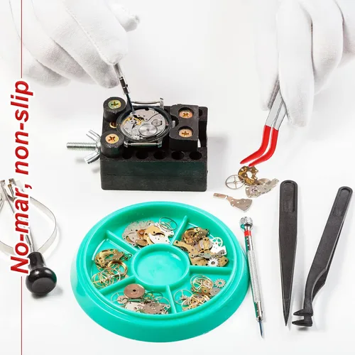 Miniatura 3 de Honoson 2 pinzas curvadas de punta doblada con puntas de goma de silicona, recubiertas de PVC, no se dañan, herramientas de acero inoxidable de goma