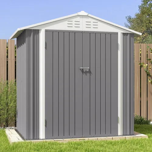 Miniatura 14 de Patiowell Cobertizo de almacenamiento al aire libre de 5 x 3 pies, cobertizo de herramientas con techo inclinado y puerta con cerradura, cobertizo