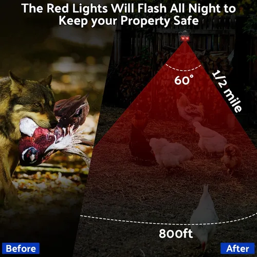 Miniatura 4 de Luz de control solar, repelente nocturno de animales, dispositivos disuasorios para exteriores, sensor de luz, repelente de animales para mofeta