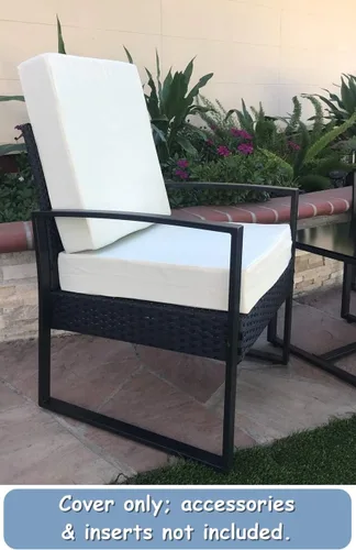 Miniatura 3 de CozyLounge Funda de cojín para silla de patio para interiores y exteriores, repelente al agua, alta resistencia a los rayos UV
