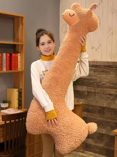 Almohada de felpa de alpaca llama, almohada gigante de felpa de alpaca de 51 pulgadas, para esposa, niña, novia, cumpleaños, San Valentín, día de la