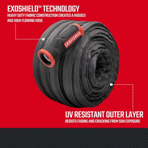 Miniatura 2 de CRAFTSMAN ExoShield Manguera de tela resistente – Manguera de jardín ligera de grado industrial, 50 pies x 5/8 pulgadas