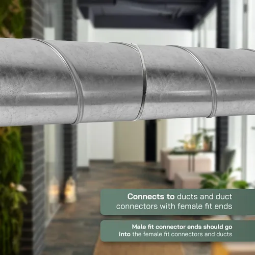 Miniatura 5 de Vent Systems Amortiguador de corriente trasera de 10 pulgadas, conector de conducto de acero galvanizado para flujo de aire unidireccional