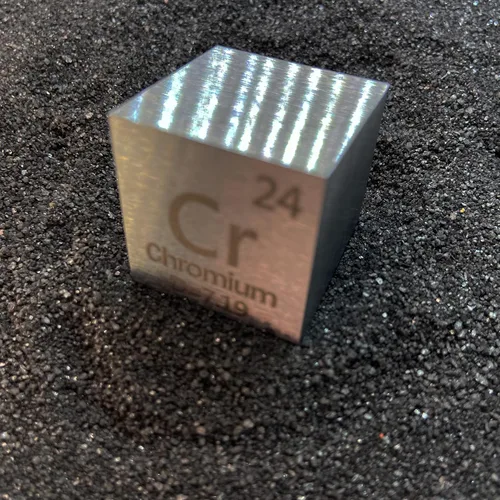 Miniatura 4 de Cubo de cromo – Cubos de elementos metálicos – Juego de cubos de densidad grabados con láser para una colección de tabla periódica de elementos