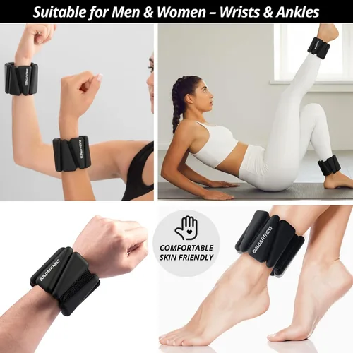 Miniatura 3 de Pulseras y tobilleras ajustables de 2 libras o 4 libras, bandas ajustables para entrenamientos de mujeres y hombres, juego de 2 – 2 libras o 4