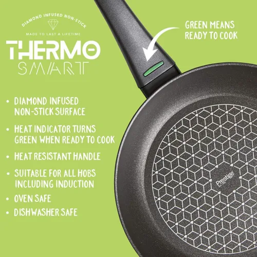 Miniatura 2 de PRESTIGE Thermo Smart Induction - Juego de 3 cacerolas antiadherentes con tapas