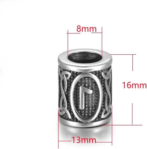 Miniatura 3 de 5 cuentas vikingas de acero inoxidable, cuentas espaciadoras de metal, cuentas espaciadoras de agujero grande, cuentas de tubo de plata antigua