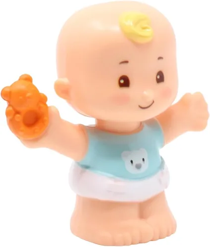 Pieza de repuesto para Fisher-Price Little People Snuggle Twins Playset - GKP68 ~ Repuesto Twin Boy con rizo rubio en camisa azul con figura de oso