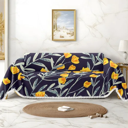 Miniatura 11 de Funda de sofá con estampado floral, fundas de sofá para sillón, funda resistente a las manchas, protector universal de muebles