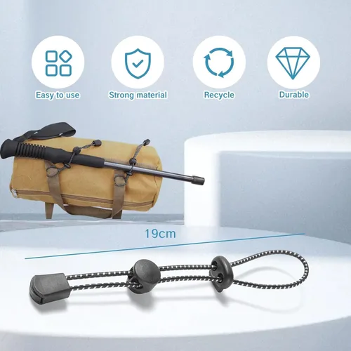 Miniatura 2 de NIIIYTYB Mochila con soporte para bastón de trekking ajustable, cordón elástico para carcaj, correas elásticas para mochileros, escalada