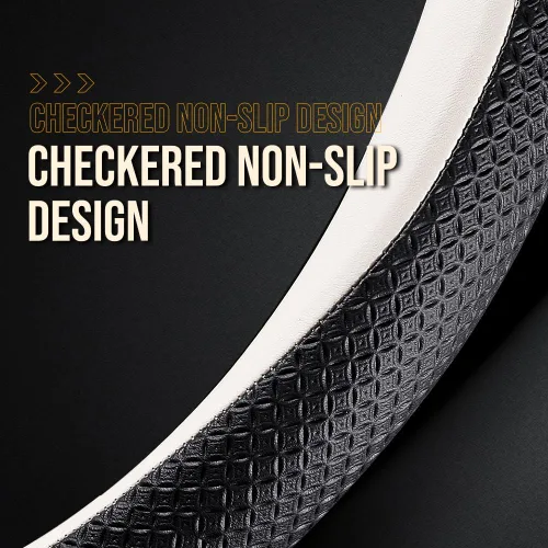 Miniatura 5 de HAOTULE Funda de cuero de napa delgada y elegante para volante, para la conversión interior de la cubierta del volante de Chevrolet (negro)