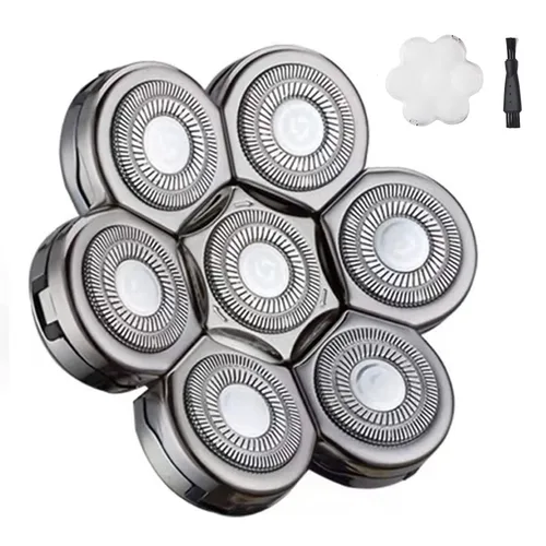 Miniatura 12 de Cabezal de repuesto para afeitadora eléctrica, 8 cabezales para hombres calvos, compatible con húmedo y seco, impermeable, 8D black3