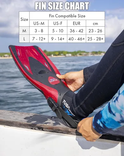 Miniatura 7 de TUSA Sport Black Series Visio Tri-Ex - Juego de máscara de viaje para adultos, esnórquel seco y aletas