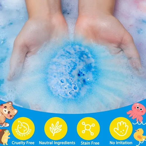 Miniatura 4 de Bombas de baño para niños con juguetes en el interior, 20 bombas de baño para niños con juguetes de animales en el interior, respetuosas