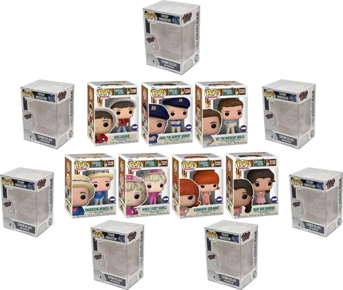 Protector + [Pop TV] Figura de vinilo (Gilligan's Island con funda protectora compatible con Funko Pop Box Juego de 7)