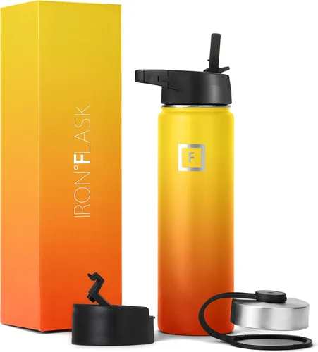 Miniatura 51 de IRON °FLASK Frasco de hidratación para acampar y senderismo con pajilla, botella de agua deportiva de acero inoxidable con aislamiento de boca