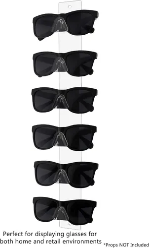 Miniatura 6 de Marketing Holders 6 pares de lentes de sol con accesorios para la nariz, transparente, paquete de 6 elegantes lentes ópticos verticales para montaje