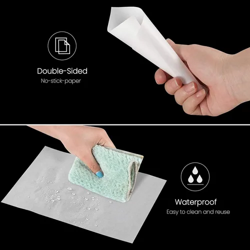 Miniatura 8 de 300 piezas de papel de liberación para pintura de diamantes 15 x 15 cm y 15 x 10 cm de doble cara, cubierta de repuesto antiadherente 5D