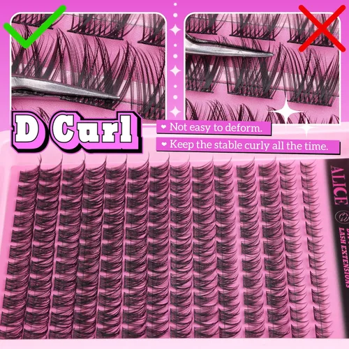 Miniatura 2 de Extensiones de pestañas en racimo naturales ALICE, pestañas en racimo DIY, pestañas en racimo individuales suaves, 154