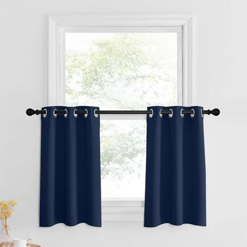 Miniatura 141 de NICETOWN Cortinas opacas de cocina para ventana sobre el fregadero, aislamiento térmico, decoración del hogar, pequeños niveles opacos con ojales