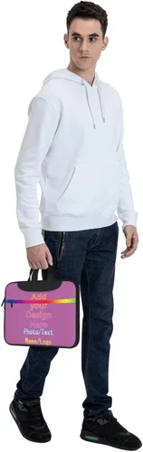 Miniatura 8 de Funda personalizada para laptop personalizada, añade tu foto, texto, maletines para portátil Púrpura2