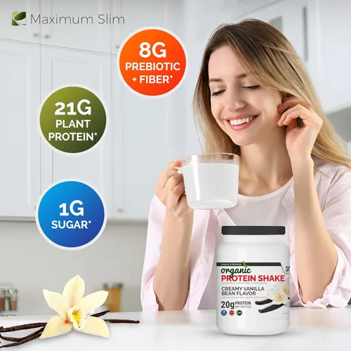 Miniatura 10 de Maximum Slim Batido de proteínas orgánico - Sabor cremoso de vainilla